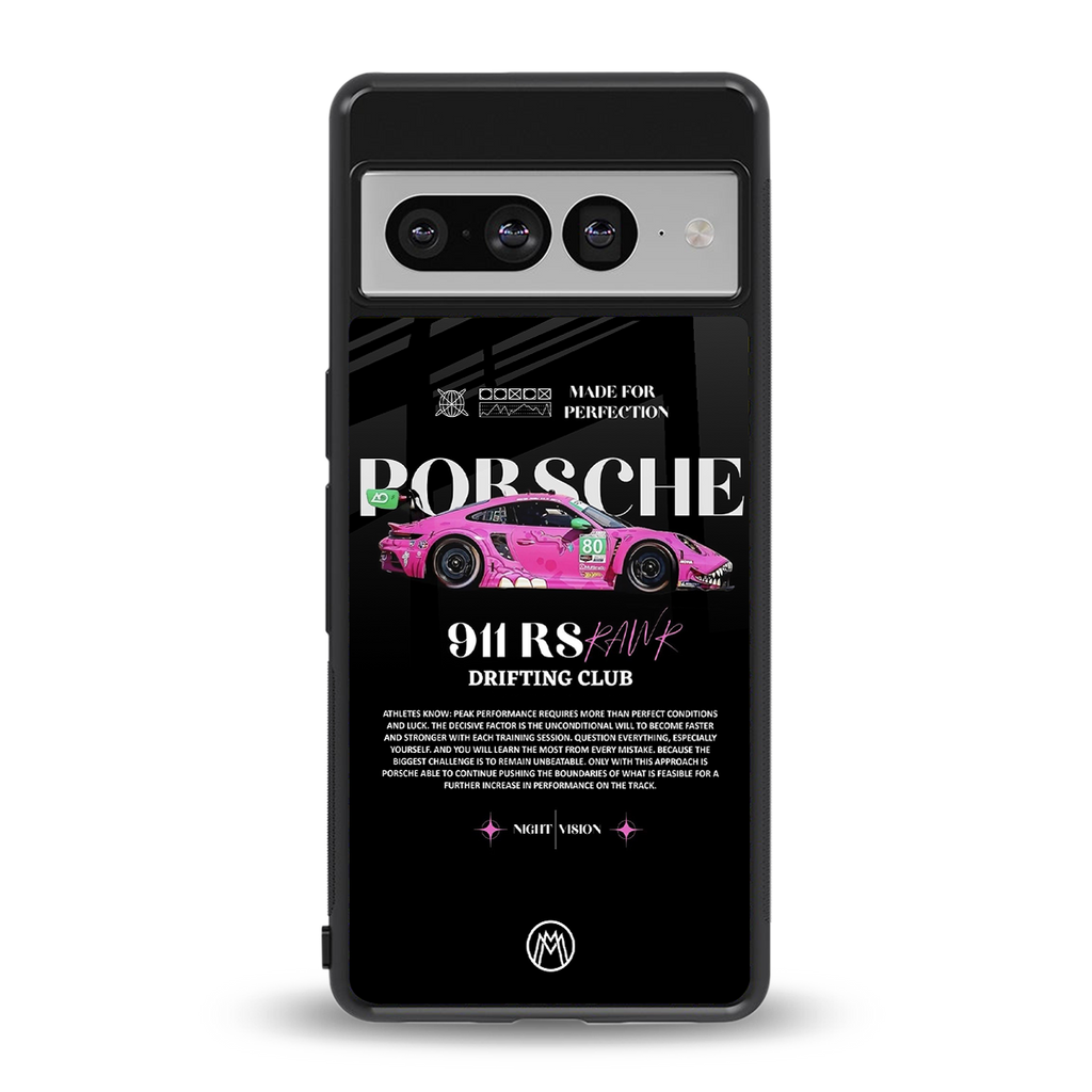 911 drifting club back phone cover | glass case for google pixel 7 pro