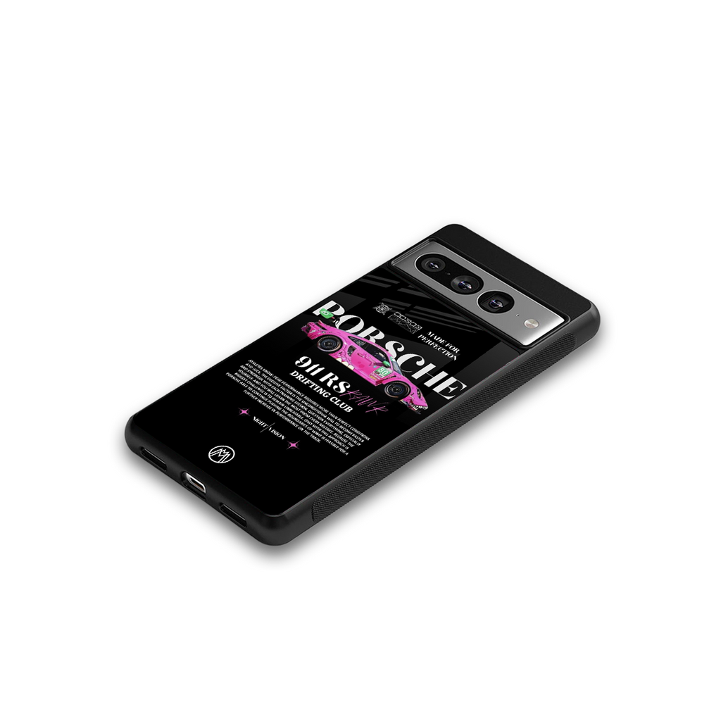 911 drifting club back phone cover | glass case for google pixel 7 pro