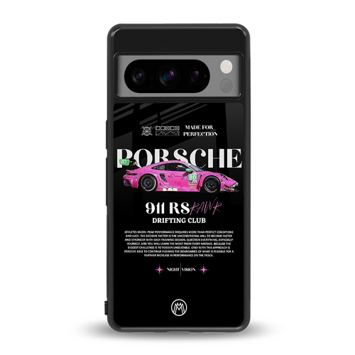 911 drifting club back phone cover | glass case for google pixel 8 pro