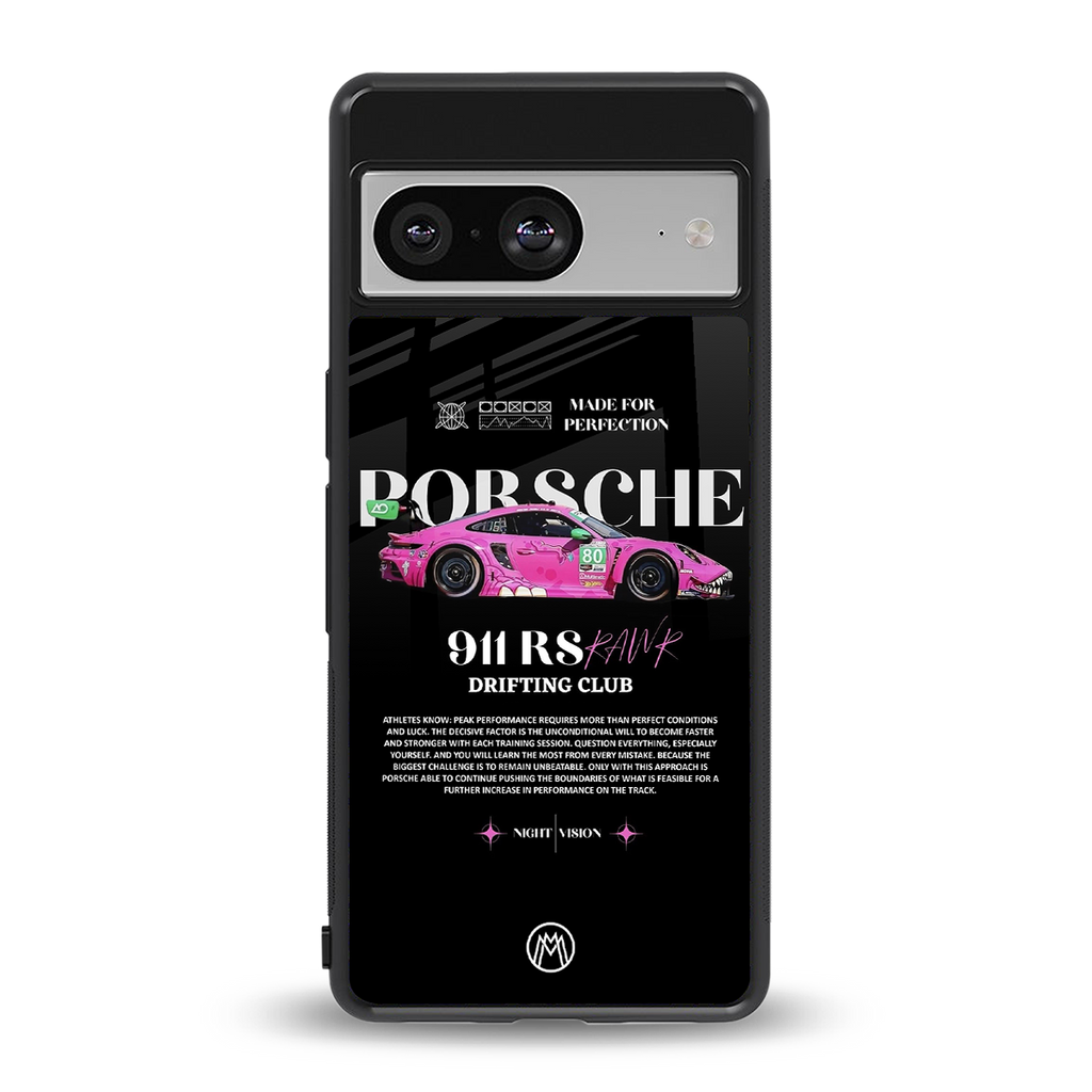 911 drifting club back phone cover | glass case for Google Pixel 8