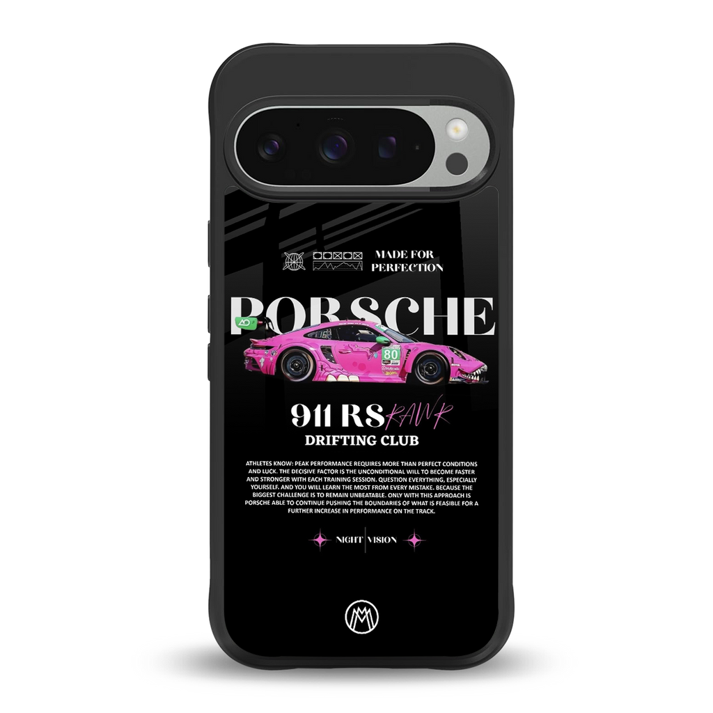 911 drifting club back phone cover | glass case for google pixel 9 pro xl