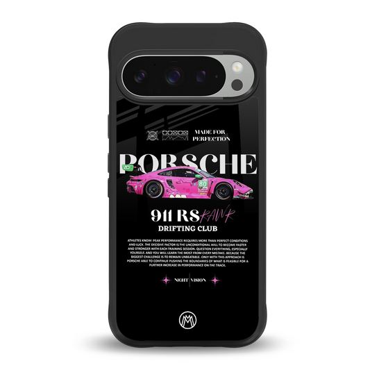 911 drifting club back phone cover | glass case for google pixel 9 pro xl