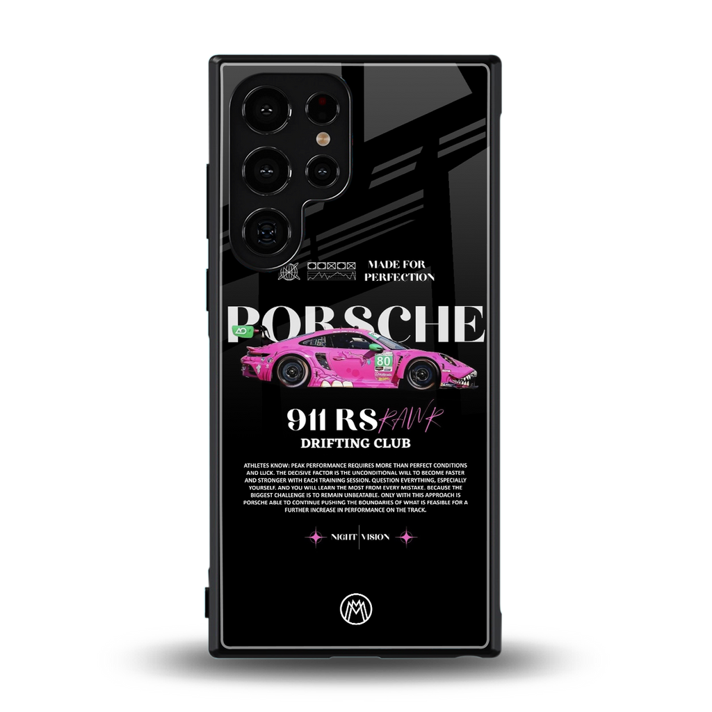 911 drifting club back phone cover | glass case for samsung galaxy s23 ultra