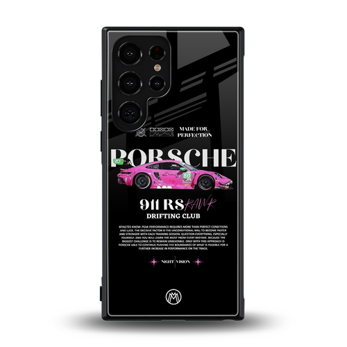 911 drifting club back phone cover | glass case for samsung galaxy s23 ultra