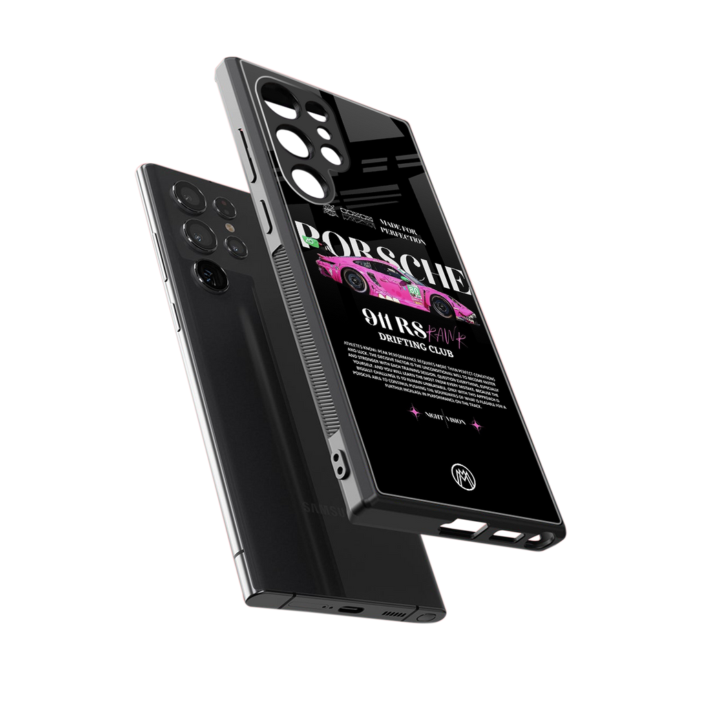 911 drifting club back phone cover | glass case for samsung galaxy s23 ultra