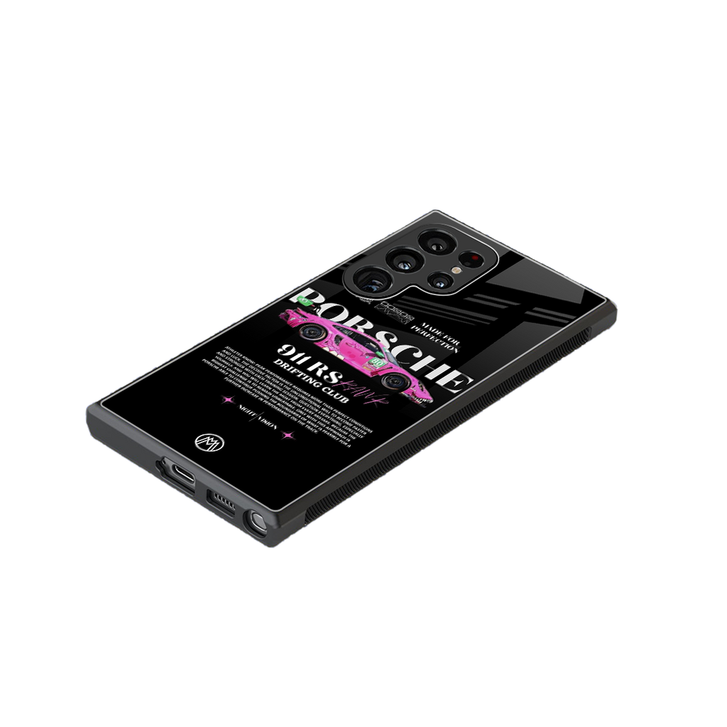 911 drifting club back phone cover | glass case for samsung galaxy s23 ultra