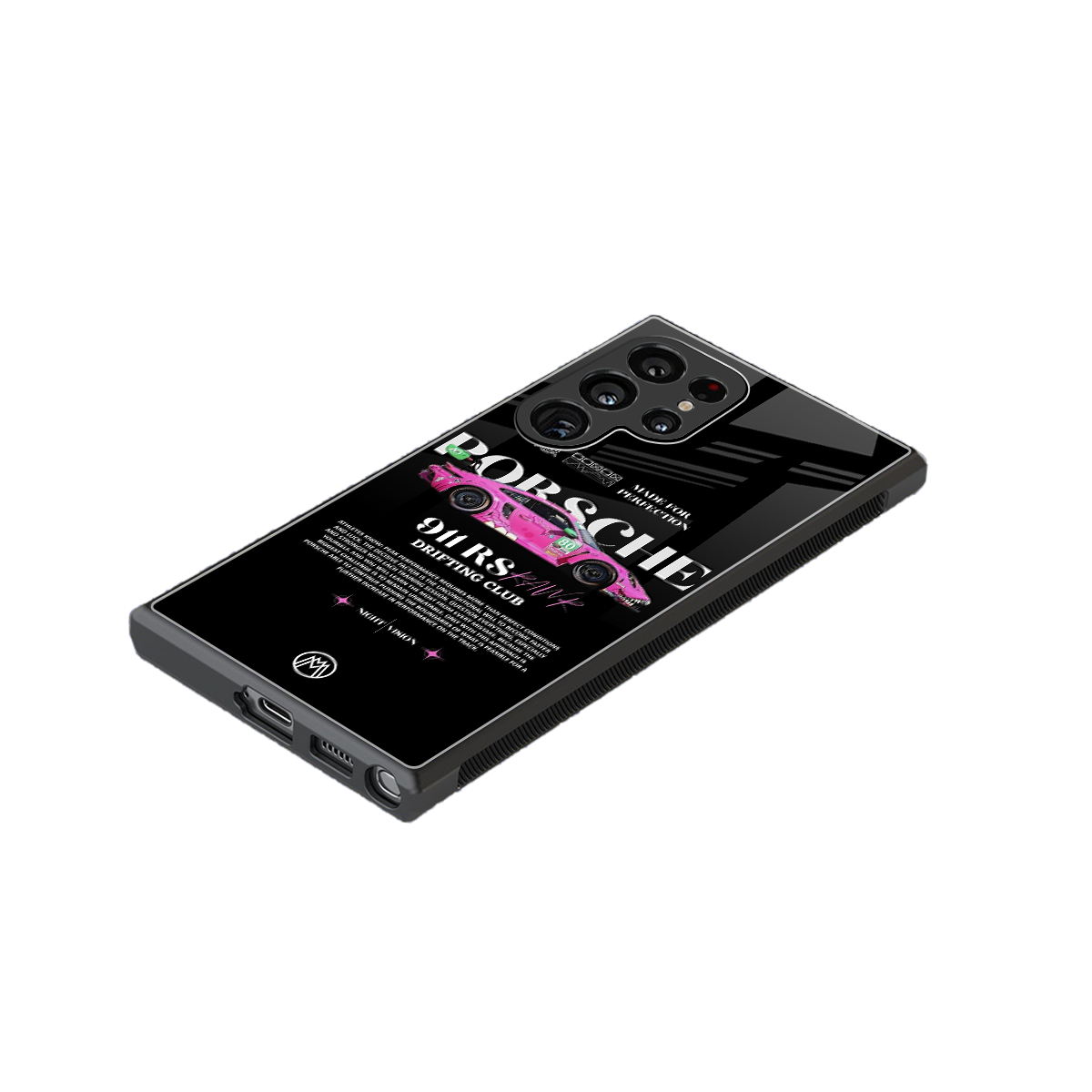 911 drifting club back phone cover | glass case for samsung galaxy s23 ultra