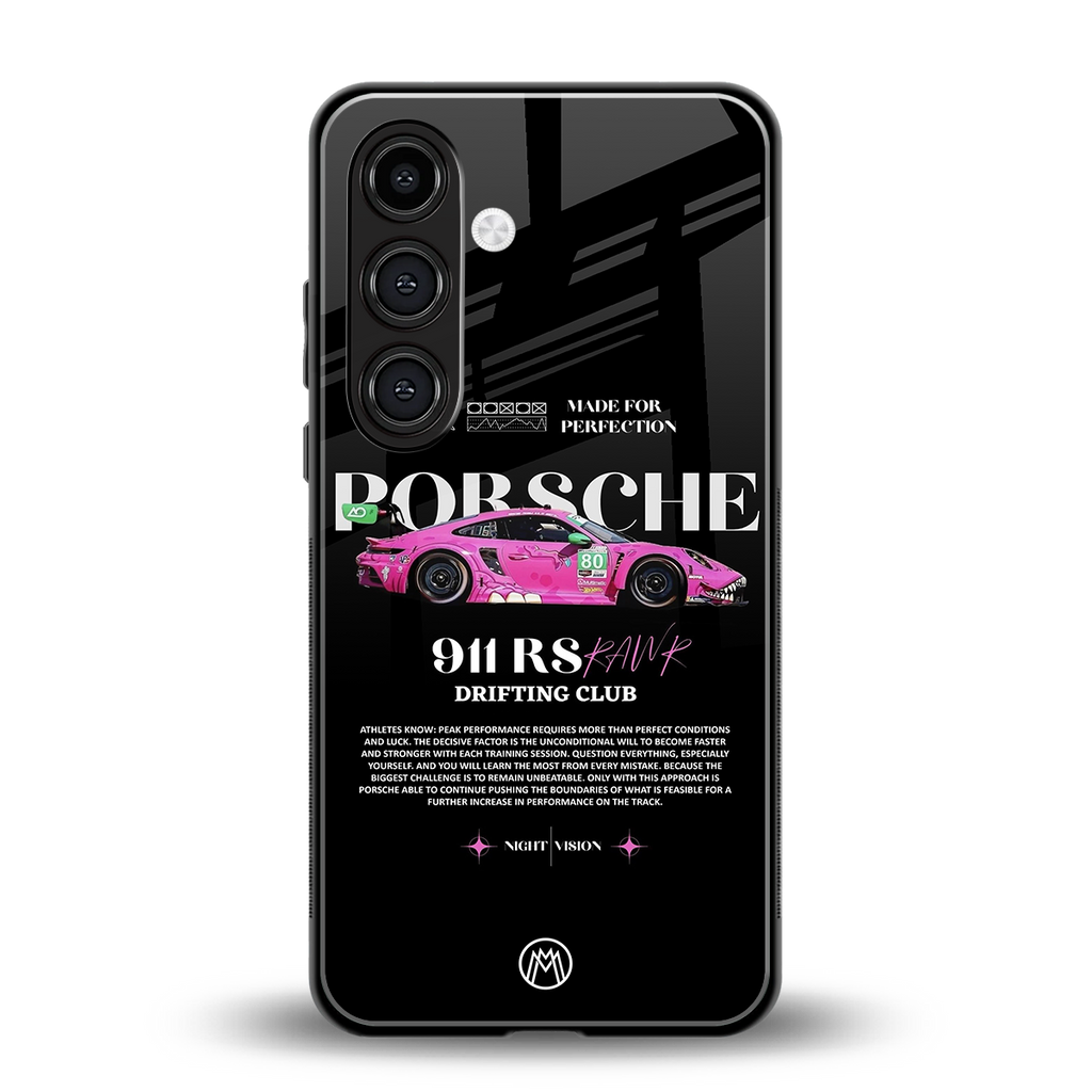 911 drifting club back phone cover | glass case for samsung galaxy s25 plus
