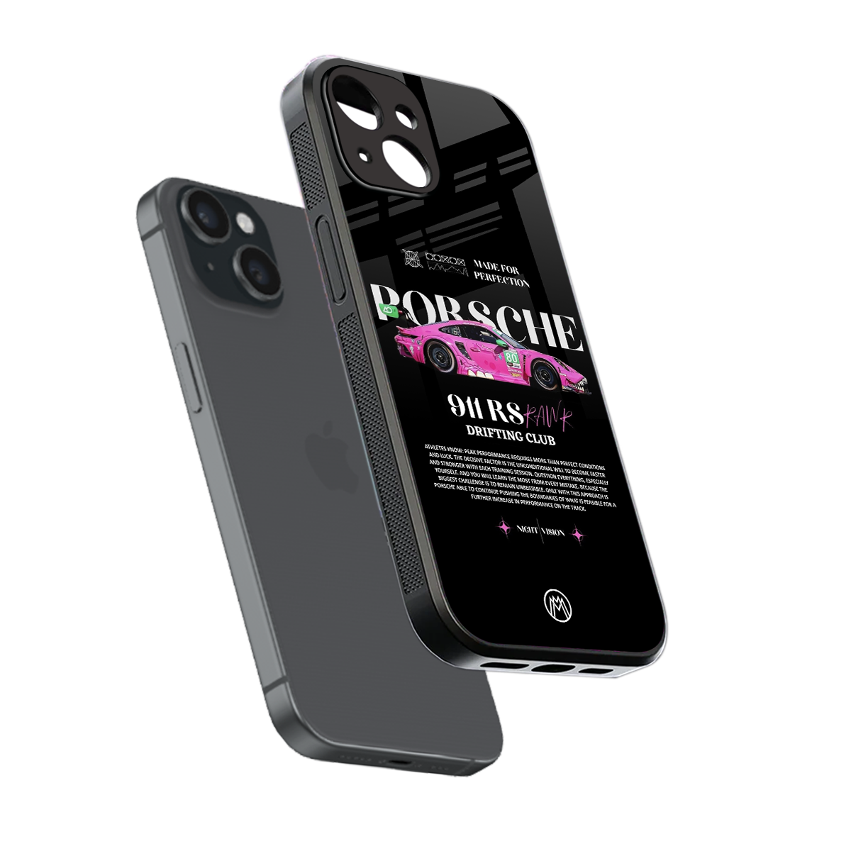 911 drifting club back phone cover | glass case for iphone 15