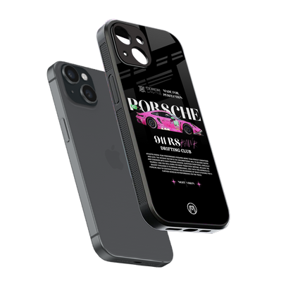 911 drifting club back phone cover | glass case for iphone 14