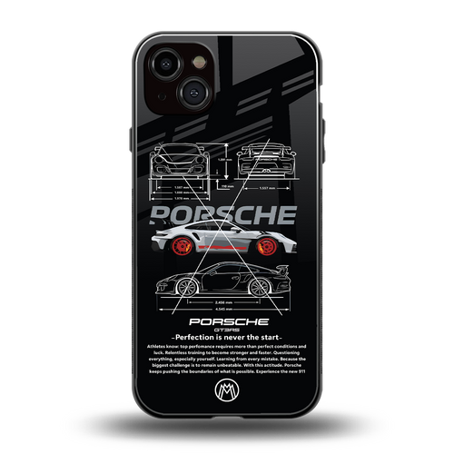 911 gt3 rs back phone cover | glass case for iphone 15 plus