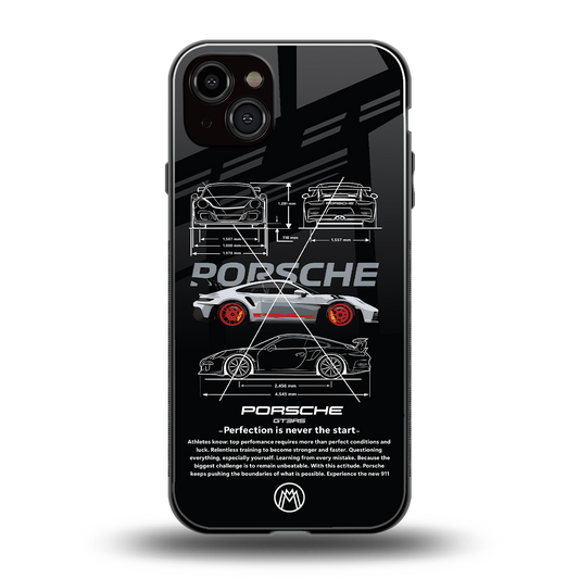 911 gt3 rs back phone cover | glass case for iphone 15 plus