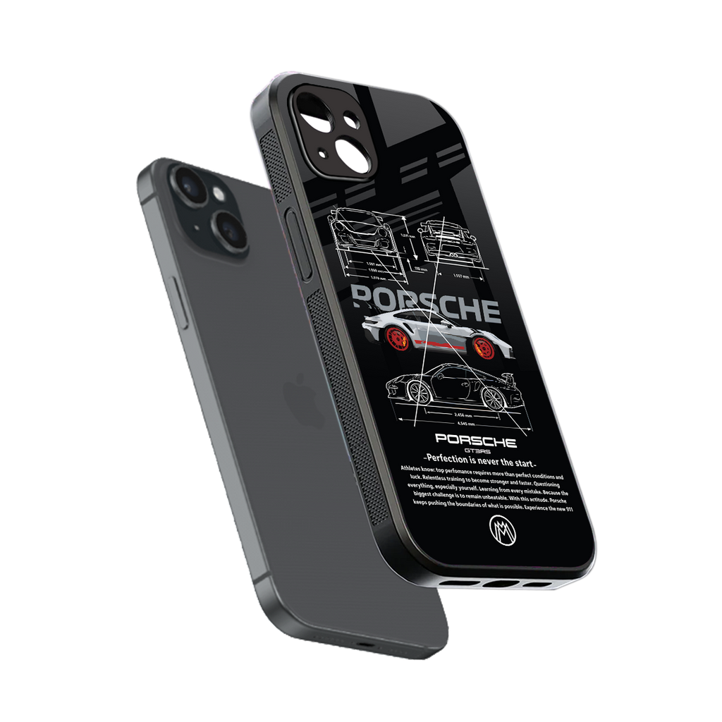 911 gt3 rs back phone cover | glass case for iphone 15 plus