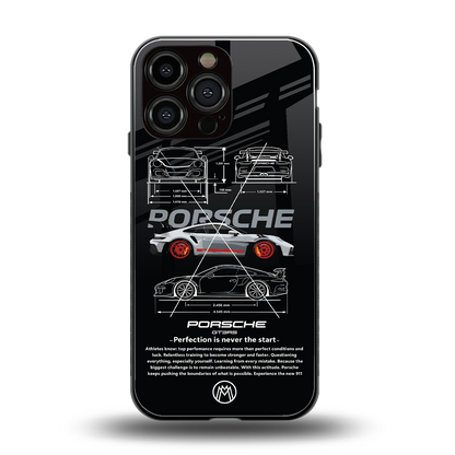 911 gt3 rs back phone cover | glass case for iphone 14 pro max