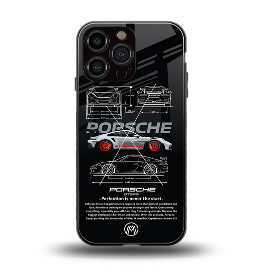 911 gt3 rs back phone cover | glass case for iphone 15 pro max