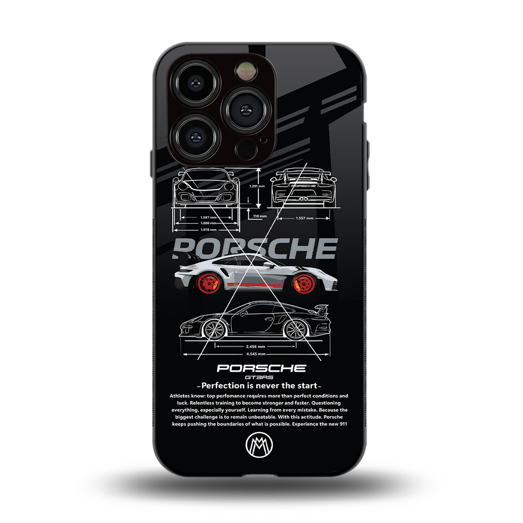 911 gt3 rs back phone cover | glass case for iphone 15 pro