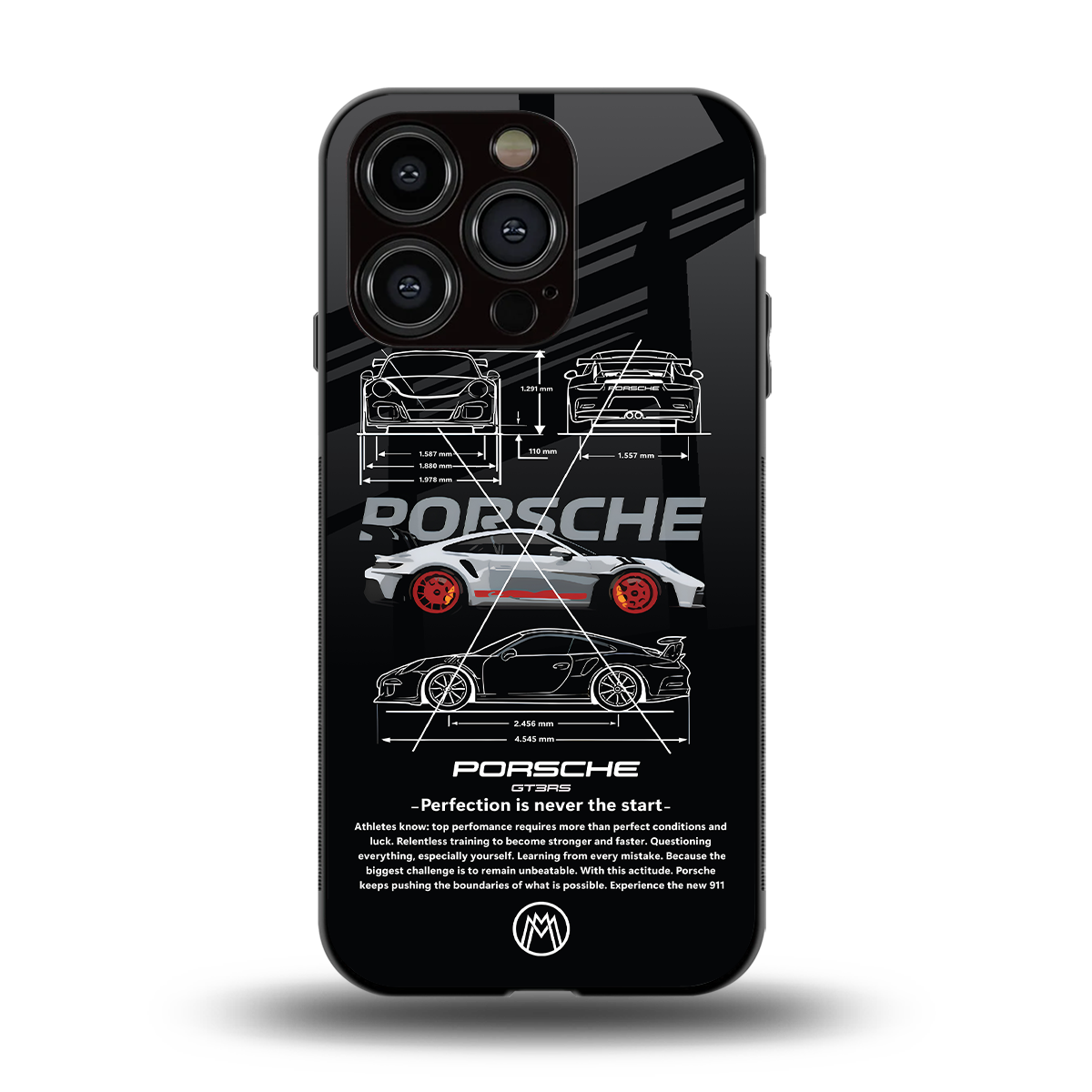 911 gt3 rs back phone cover | glass case for iphone 14 pro