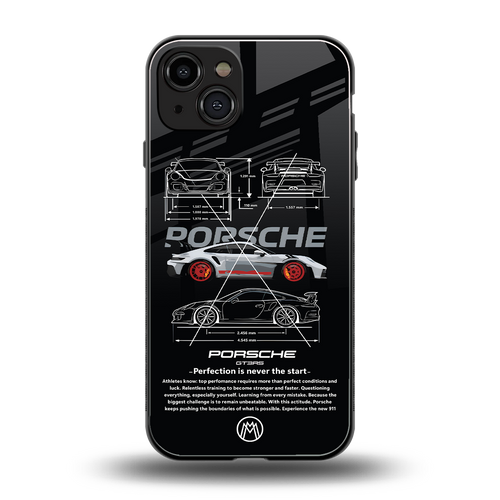 911 gt3 rs back phone cover | glass case for iphone 15
