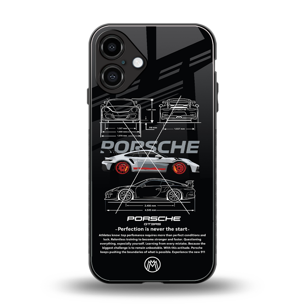 911 gt3 rs back phone cover | glass case for iphone 16 plus