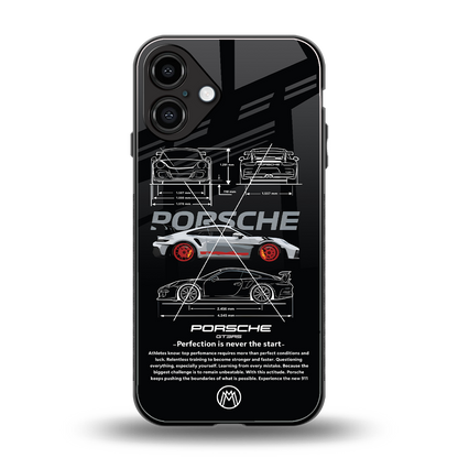 911 gt3 rs back phone cover | glass case for iphone 16 plus