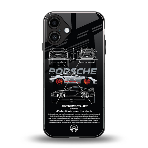 911 gt3 rs back phone cover | glass case for iphone 16 plus