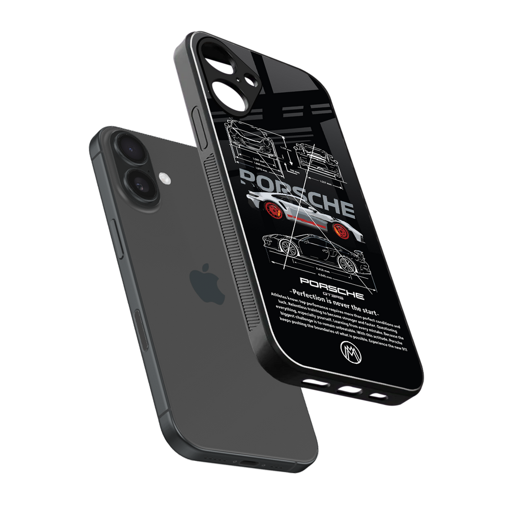 911 gt3 rs back phone cover | glass case for iphone 16 plus