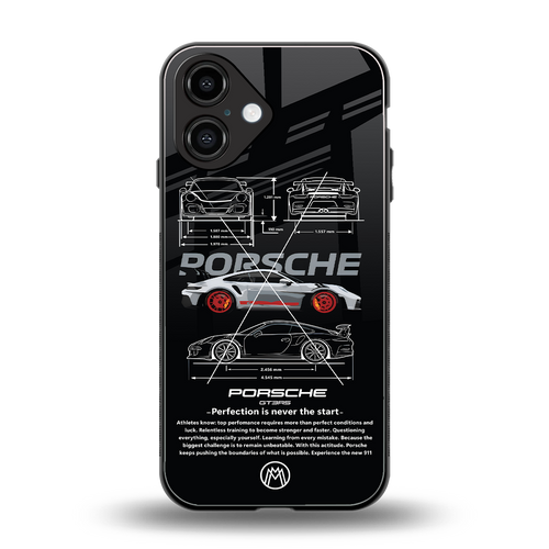 911 gt3 rs back phone cover | glass case for iphone 16