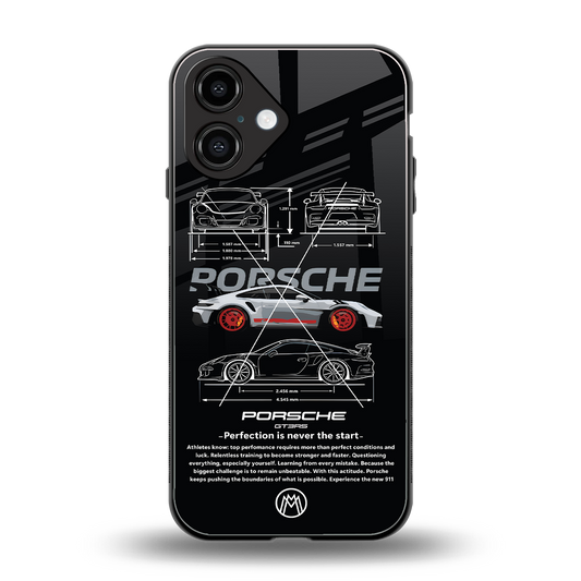 911 gt3 rs back phone cover | glass case for iphone 16