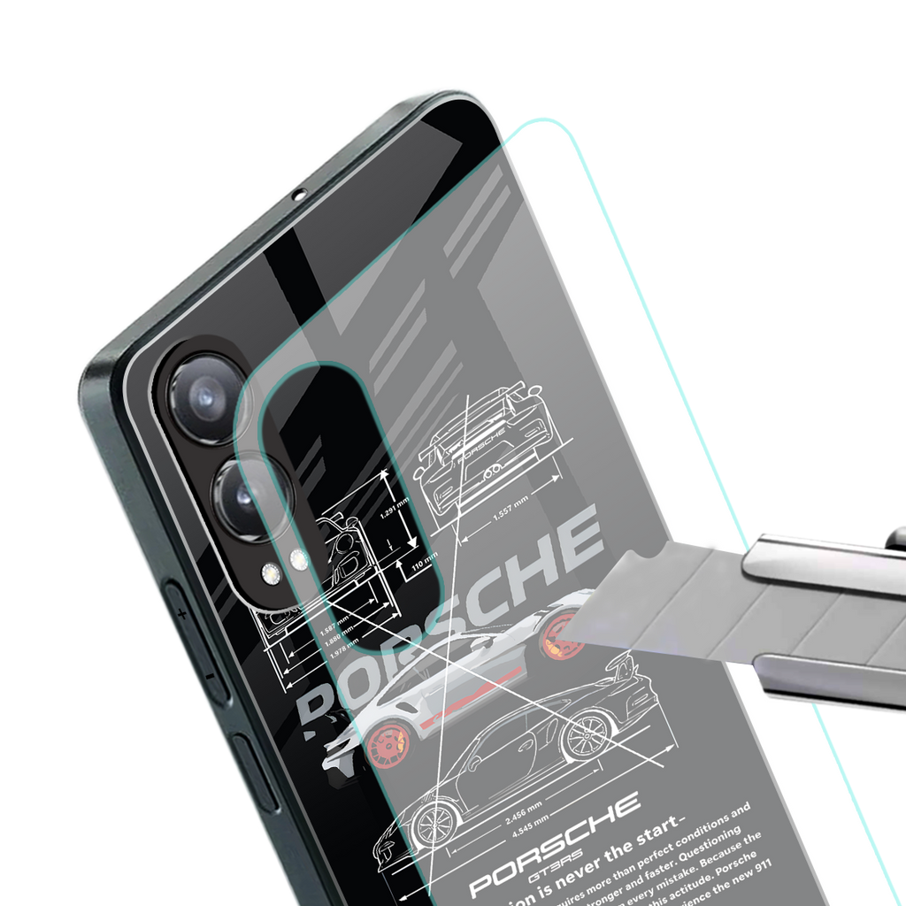 911 gt3 rs back phone cover | glass case for oneplus nord ce 4 lite