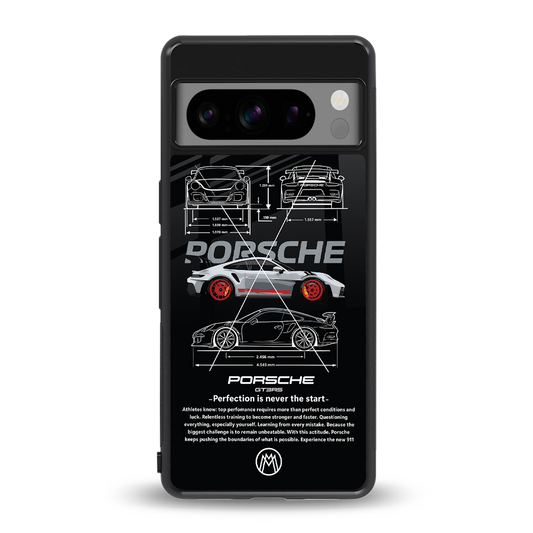 911 gt3 rs back phone cover | glass case for google pixel 8 pro