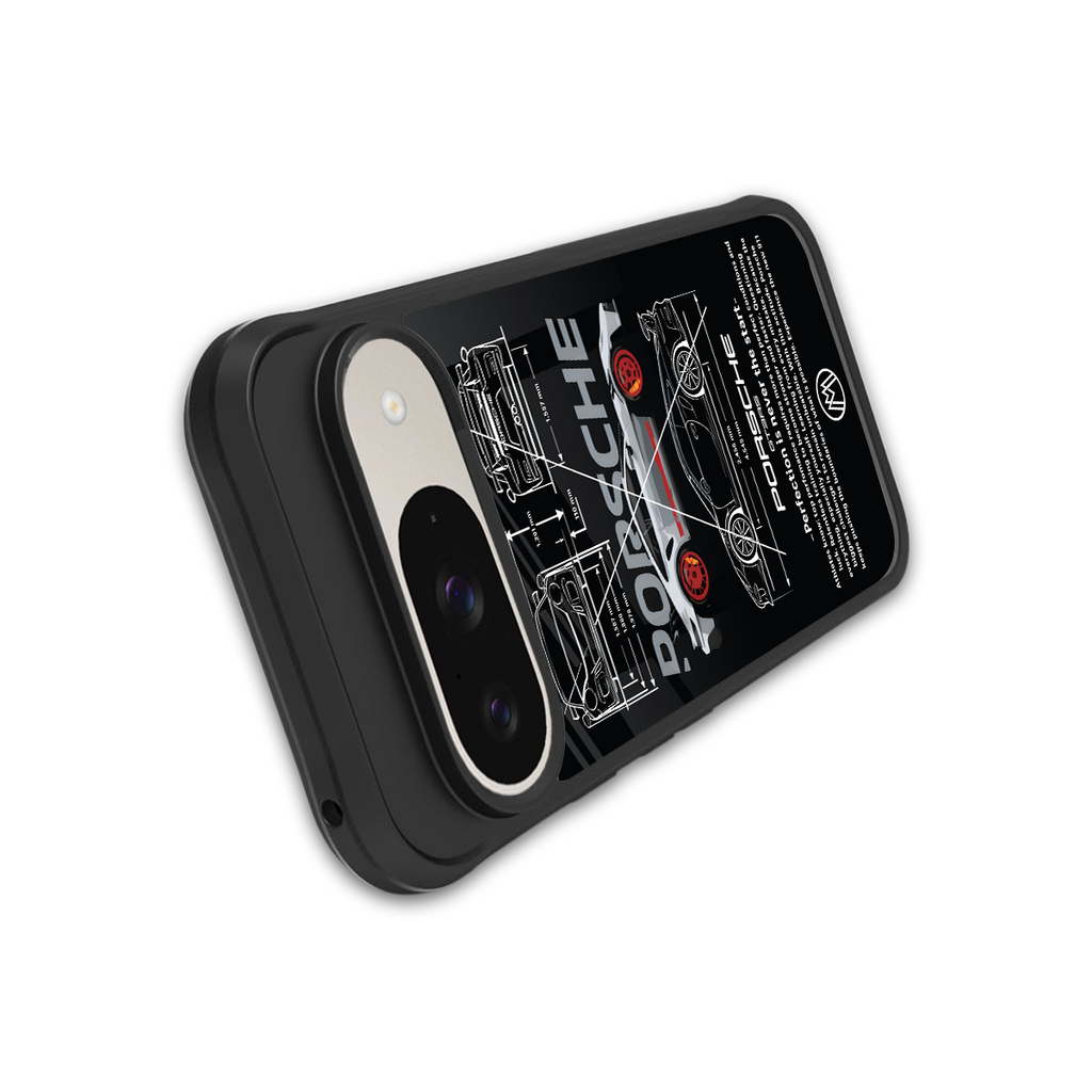 911 gt3 rs back phone cover | glass case for google pixel 9