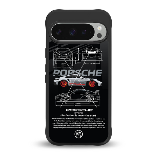 911 gt3 rs back phone cover | glass case for google pixel 9 pro xl