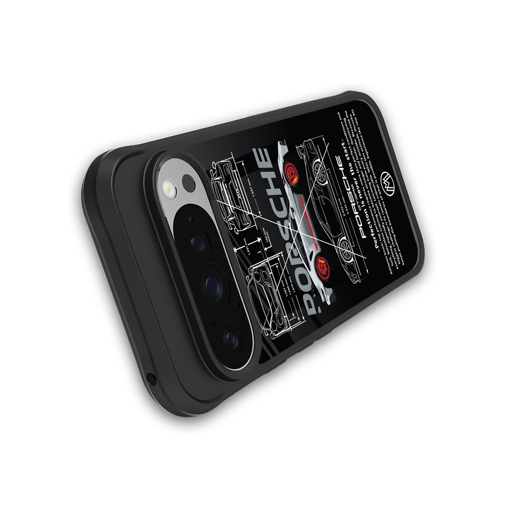 911 gt3 rs back phone cover | glass case for google pixel 9 pro xl