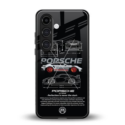911 gt3 rs back phone cover | glass case for samsung galaxy s25 plus