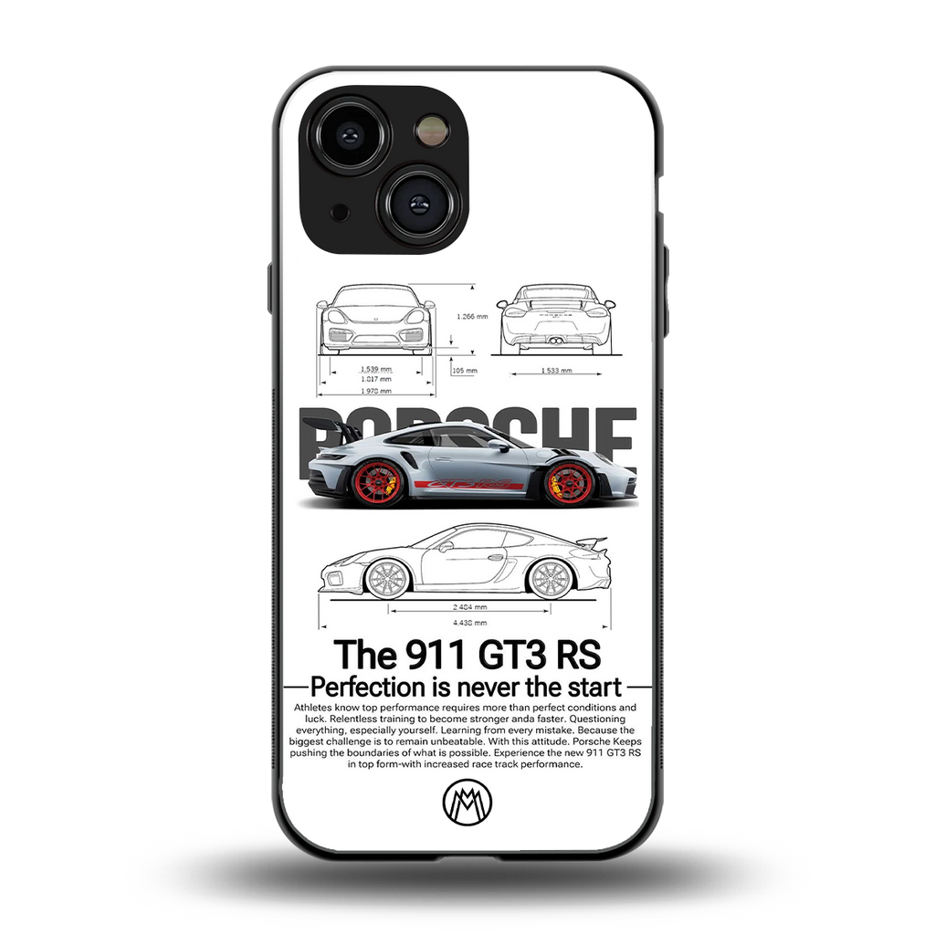 911 gt3 rs white back phone cover | glass case for iphone 13 mini