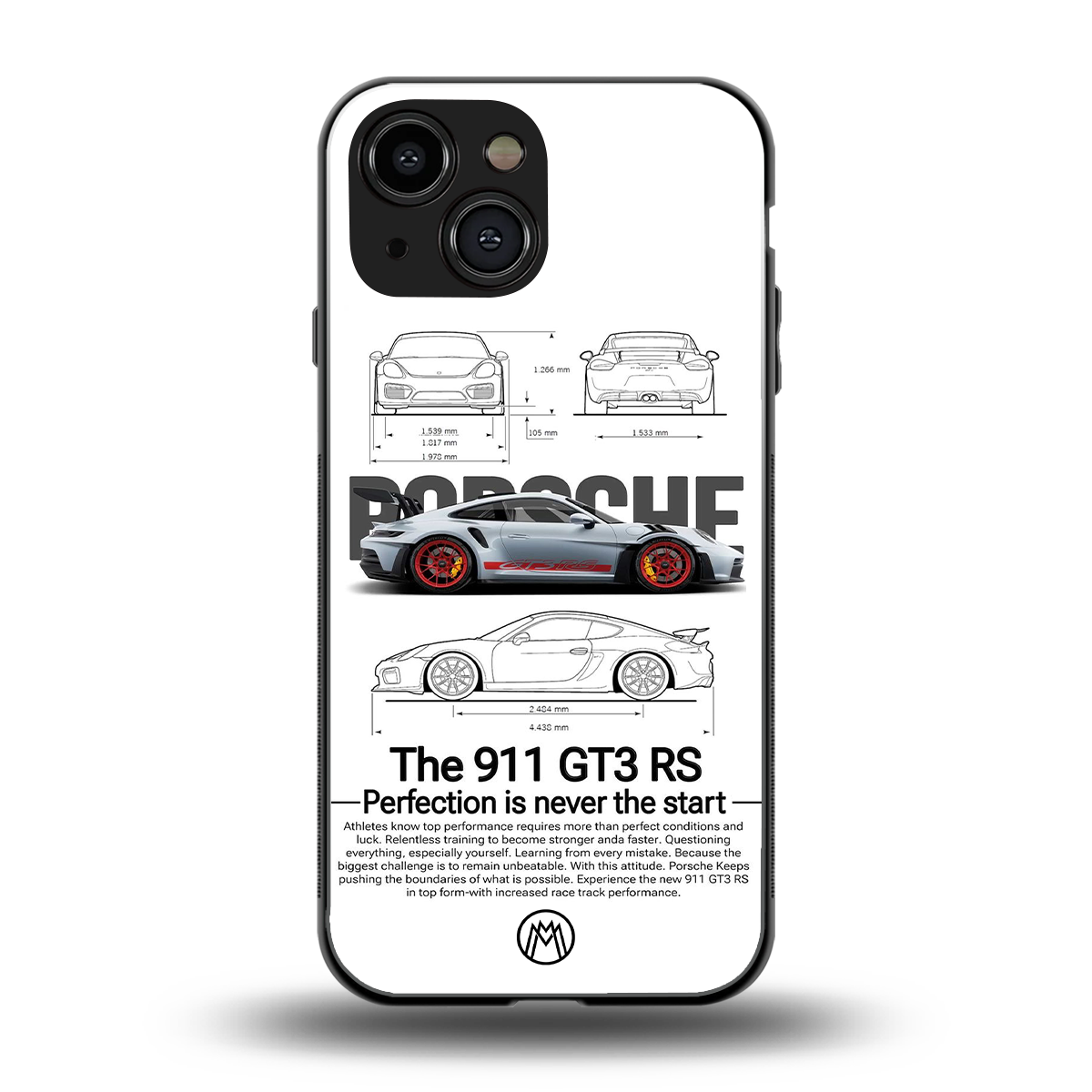911 gt3 rs white back phone cover | glass case for iphone 13 mini