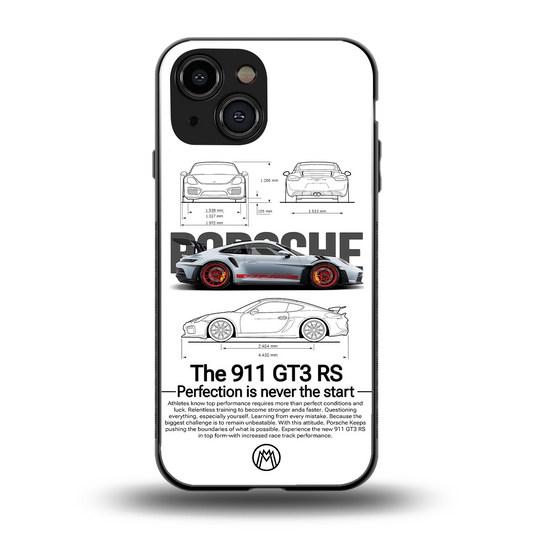 911 gt3 rs white back phone cover | glass case for iphone 13 mini