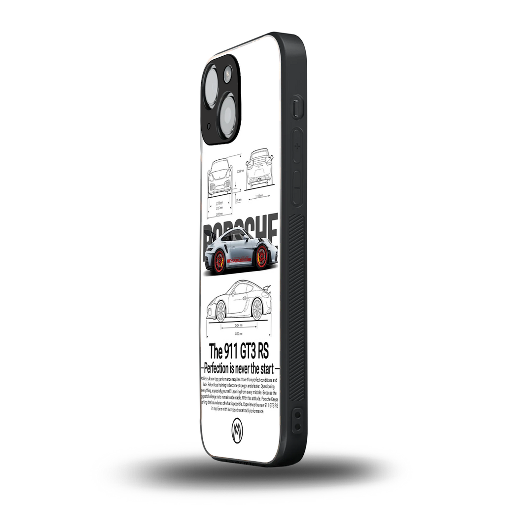 911 gt3 rs white back phone cover | glass case for iphone 13 mini