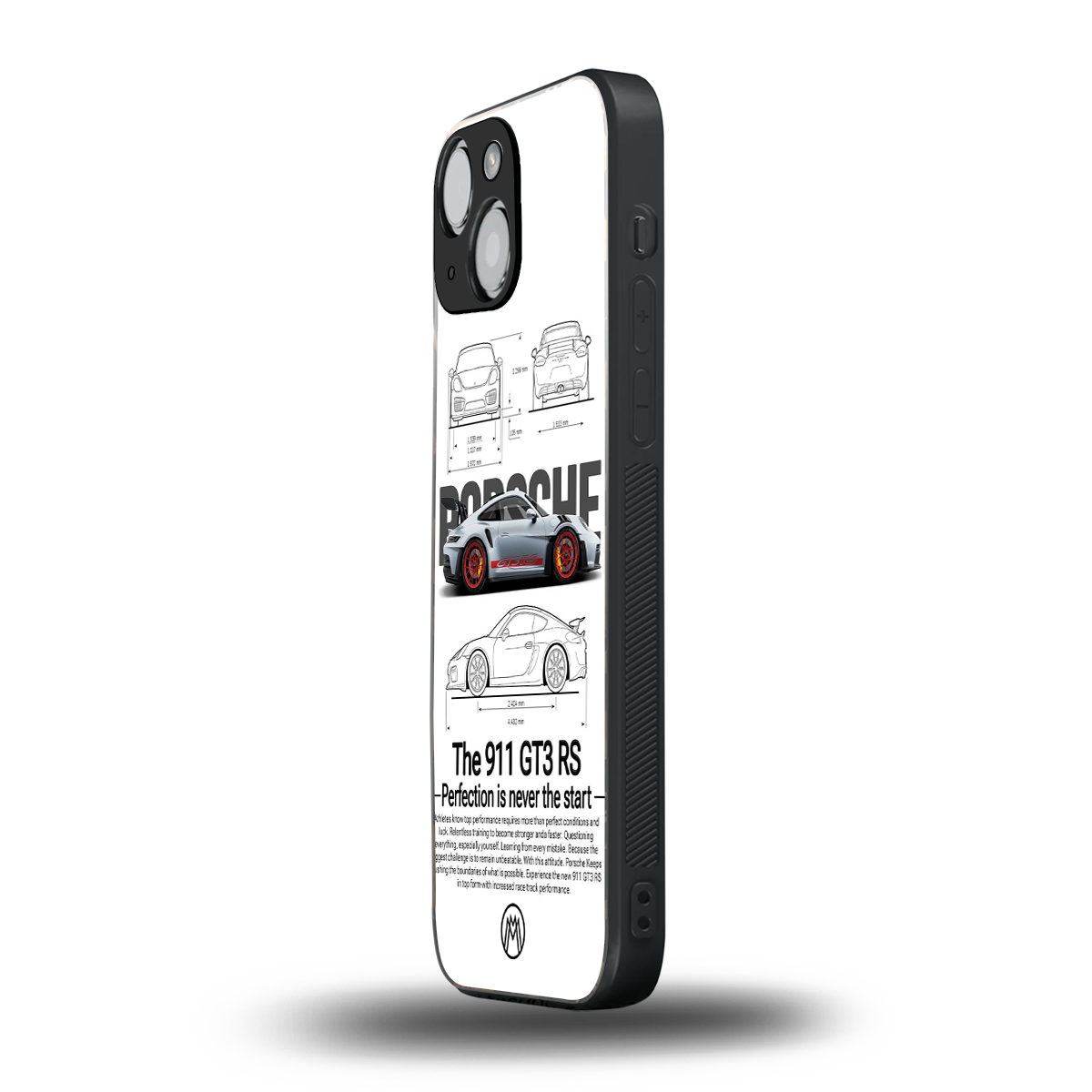 911 gt3 rs white back phone cover | glass case for iphone 13 mini