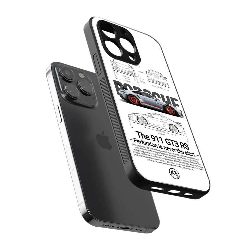 911 gt3 rs white back phone cover | glass case for iphone 13 pro max