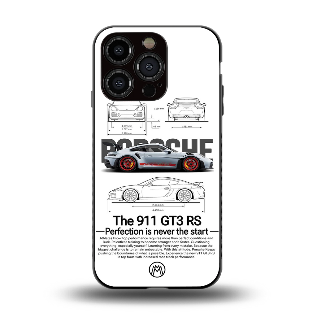 911 gt3 rs white back phone cover | glass case for iphone 13 pro