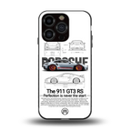 911 gt3 rs white back phone cover | glass case for iphone 13 pro