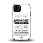 911 gt3 rs white back phone cover | glass case for iphone 13