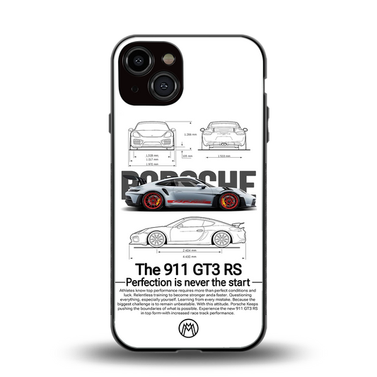 911 gt3 rs white back phone cover | glass case for iphone 13