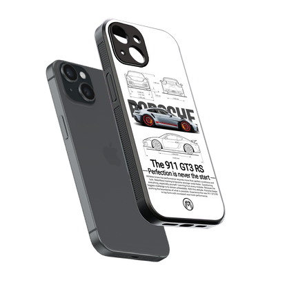 911 gt3 rs white back phone cover | glass case for iphone 13