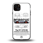 911 gt3 rs white back phone cover | glass case for iphone 14 plus