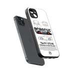 911 gt3 rs white back phone cover | glass case for iphone 14 plus