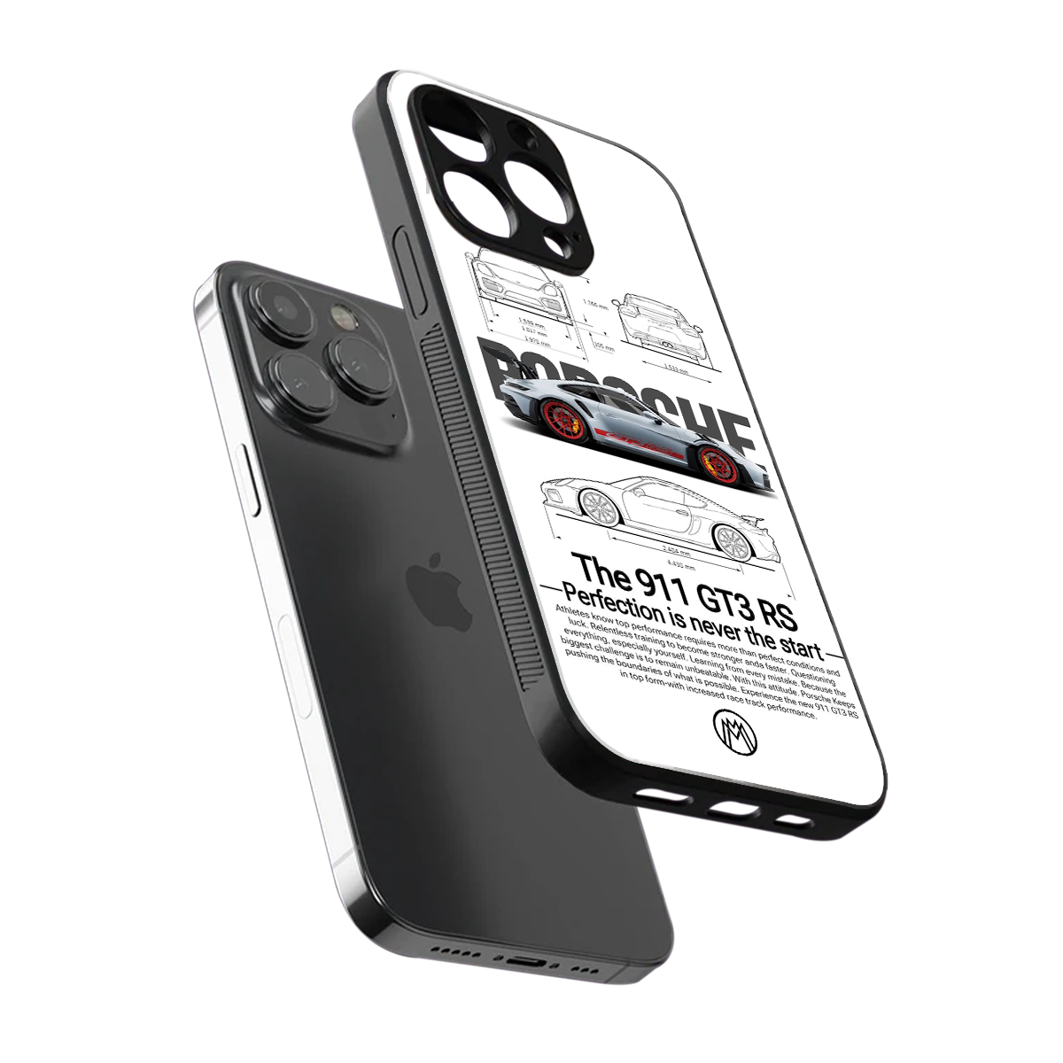 911 gt3 rs white back phone cover | glass case for iphone 15 pro max
