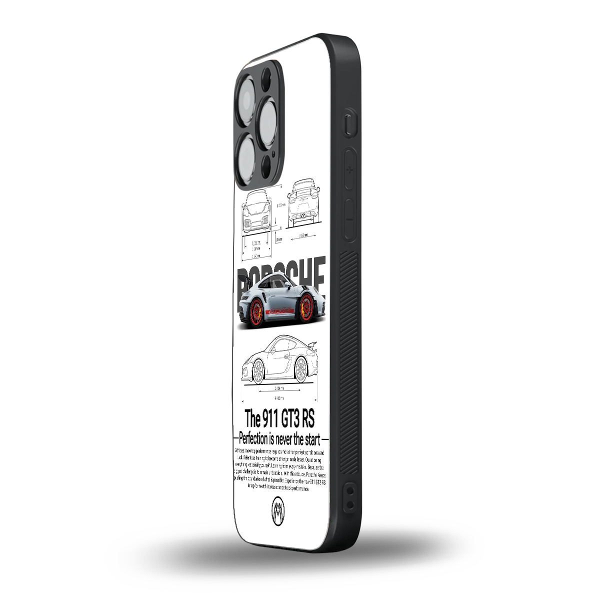 911 gt3 rs white back phone cover | glass case for iphone 14 pro max