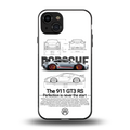 911 gt3 rs white back phone cover | glass case for iphone 15